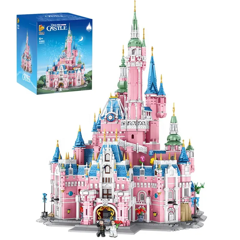 2022 Winzige Bausteine setzt Castle Pink Castle Paradis Juguetes Chinos Girly Toys