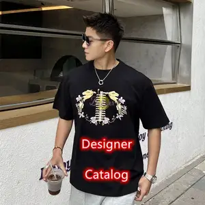 Artı boyutu erkek giyim lüks tasarımcı yuvarlak boyun T shirt eşofman özel çiftler sokak giyim tasarımcısı