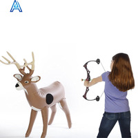Mignon conception réaliste PVC air coup gonflable 3D dessin animé cerf renne chien chiot loup cheval mouton chèvre cheval vache modèle jouet