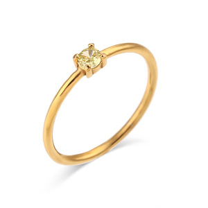 패션 미니멀리스트 엘레강트 뜨거운 판매 좋은 사랑 보석 청키 반지 스테인레스 스틸 도금 18K 골드 반지 여성용 탄생석 - Product Image 5