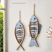 Décoration murale en bois 3D en forme de poisson style méditerranéen pour mariages et anniversaires, idéale pour les hôtels, salons et entrées