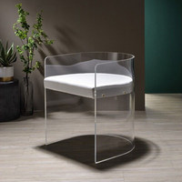 Produits en plastique, artisanat en acrylique, feuilles de plastique - Fauteuil transparent en acrylique élégant - Pour salon, salle à manger et salle de séjour