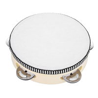 Wholesale Hand Held Birch Tambourine Drum 6 Inch Metal Jingles Bell Percussion Gift Musical Educational Drum Instrument for Kids