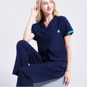 Prix usine couleur claire pour hommes et femmes ensembles d'uniformes de gommages médicaux nutritionniste Vietnam laboratoire ensembles de gommages médicaux - Product Image 4