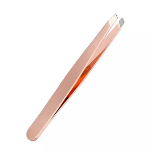 Ensemble d'extension de cils en or rose, 2 pièces, pince à épiler en acier inoxydable et ciseaux à lame tranchante, logo personnalisé, outil de beauté - Product Image 2