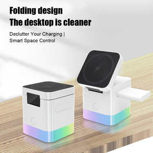 3 in 1ที่ชาร์จไร้สายแบบพับได้พร้อมไฟ RGB สำหรับโทรศัพท์นาฬิกาหูฟัง - Product Image 3