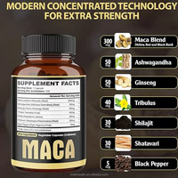 Capsules de Maca et Ginseng OEM, Mélange Puissant et Efficace, Maca Premium pour Homme avec Ashwagandha, Complexe Herbal Fortifiant au Ginseng