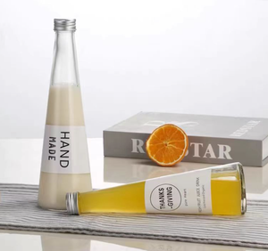 Vente en gros de bouteille de boisson en verre sans BPA de 250ml/330ml, bouchon à vis de conception de cône vide pour thé au lait infusé à froid, eau minérale, <span class=keywords><strong>tequila</strong></span> - Product Image 2