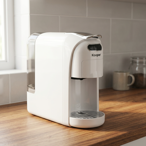 Machine à expresso électrique 3-en-1 Caffea Kooper, en plastique blanc, contrôle automatique, pression de 20 bars, cafetière à dosettes pour hôtels et camping-cars - Product Image 3