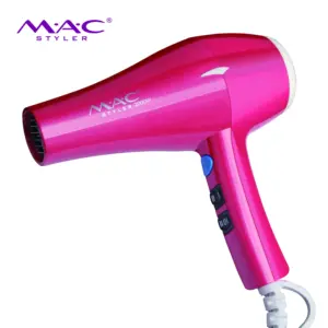 Profesyonel uzun ömürlü saç kurutma makinesi soğuk hava ile anahtarı uygun otel ve aile kullanımı için AC Motor profesyonel pembe saç kurutma makinesi