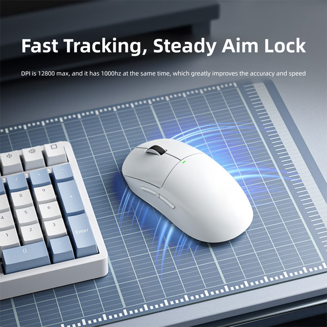 Ultra-lightweight Wireless USB-C Gaming Mouse Optical Sensor 12000 DPI Rechargeable Battery 6 Programmable Buttons for PC Mac