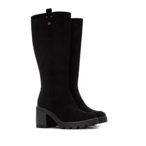 Women's Knee High Boots Black Suede <b>Block</b> <b>Heel</b> Winter Fashion - Product Image 4