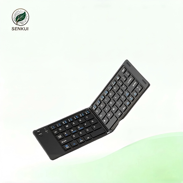 BT Wireless Folding Keyboard Foldable Portable Keyboard Ergonomic Design Double Folding Slim Mini Keyboard in Stock