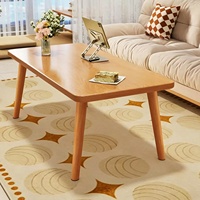 Table basse/de salle à manger moderne en bambou, petite, carrée, mobile, design simple, pour salon, chambre, appartements locatifs, table d'appoint de canapé