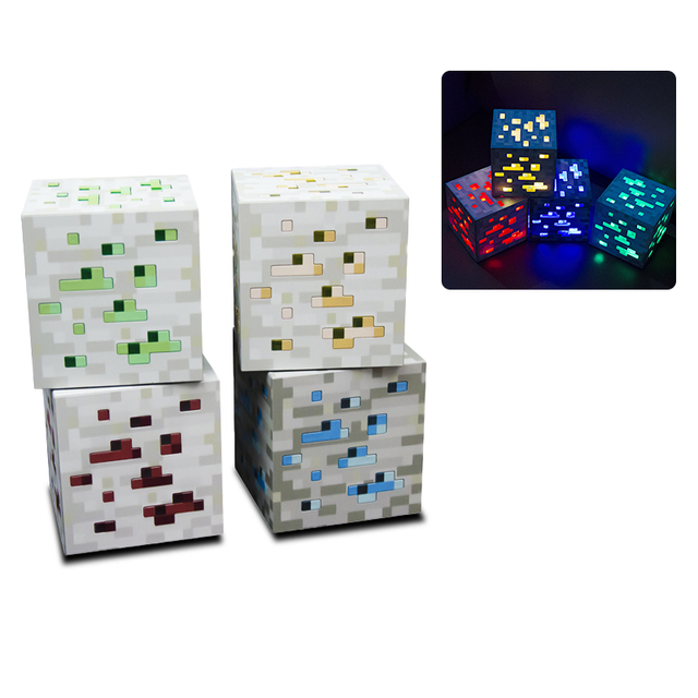 Game Surrounding Miner Ore element Pixel Night Light Decorative Ambiance Light Multi-tone Light Birthday Gift