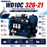 Mesin Diesel Kelautan SCDC Weichai WD10C326-21 327HP 2100RPM 6 Silinder Turbocharged Berpendingin Air untuk Kapal Nelayan dan Kapal Kerja