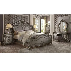 Magnificent Hotel and Home Bedroom Furniture for King Size Bed in Silver Coluor
