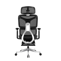 Chaise de bureau ergonomique respirante avec accoudoirs 5D, dossier en maille réglable en hauteur et ajustement avant-arrière du siège pour le bureau à domicile