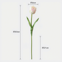 Fleur artificielle en PU effet naturel, Tulipe Papillon, tige unique, 53 cm, tête de 6 cm, 6 couleurs, style nordique, pour mariage et Saint-Valentin, vente en gros