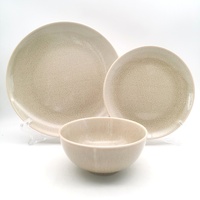 Service de table moderne en céramique et porcelaine, écologique, noir corail, glaçure réactive, compatible micro-ondes, kit d'ustensiles de camping