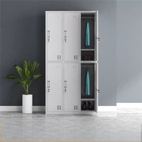 Armoire Métallique à 6 Portes avec Miroir et Serrure à Clé pour Bureau, Salle de Sport, École, Ingénierie, Commerce Extérieur, Vente en Gros