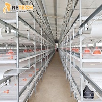 Conception de bâtiment avicole pour 30 000 poulets de chair, équipement de cages en batterie de type H automatique avec système de refroidissement par ventilation par tunnel