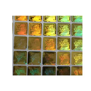 Индивидуальные 3D голограммы разных размеров, золотые лазерные квадратные и круглые наклейки, оптовая продажа с завода, низкий минимальный заказ