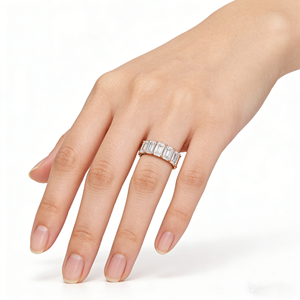 Cincin Ulang Tahun Berlian Buatan Laboratorium Bersertifikat CVD HPHT Emas Padat 9k/10k/14k/18k FuRunZe Custom - Product Image 2