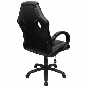 Nouvelle conception, fauteuil ergonomique pivotant inclinable en cuir synthétique noir à dossier haut, avec cadre métallique, pour jeux sur PC, modèle 5609 Gaming - Product Image 5