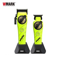 WMARK NG-8637KIT Kit de Barbería Profesional 5 en 1 Verde, Recargable, con Caja de Regalo Portátil para Barbería