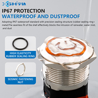 Vente directe d'usine, interrupteur à bouton-poussoir métallique spécial haute intensité, lumière LED multicolore, 16/19/22/25 mm, 20A, IP67, usage industriel