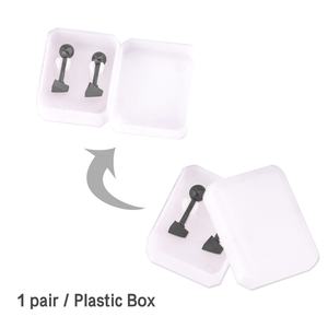 ต่างหูแฟชั่นสแตนเลสทรงเรขาคณิต รูปหัวใจ ดาว สี่เหลี่ยม  สำหรับใส่ทุกวัน ป้องกันการแพ้ สีดำ - Product Image 3