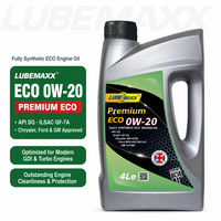 Huile moteur entièrement synthétique premium 0W-20 pour voitures particulières 1L 4L, faible viscosité, lubrifiant économe en carburant