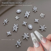 Accessoires pour nail art 3D en forme de flocon de neige en zircon diamanté Paso Sico, strass faits à la main, perles cloutées, boîte vintage de style français