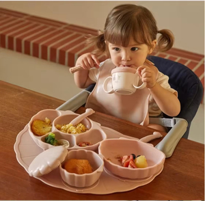 แผ่นดูดแบ่งรูปเปลือกหอยทำจากซิลิโคนแพลตินัมสำหรับทารก - Product Image 4