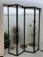 Puerta Plegable Moderna de Aluminio para Patio de Villa de Lujo, Puertas Plegables de Vidrio con Marco Delgado que Ahorran Espacio para Casa Moderna