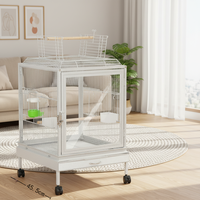 Cage à oiseaux de luxe transparente haut de gamme en alliage d'aluminium, personnalisable et réglable, livraison rapide, modèle grand format