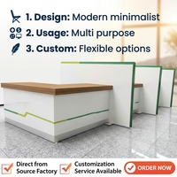Comptoir de service public moderne et personnalisé en MDF, éco-responsable et durable, pour banque, hall financier et réception
