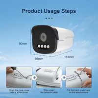 Caméra de surveillance bullet 6MP IP66 CMOS PoE avec vision nocturne couleur pour bar
