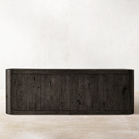 Meuble TV Rhoohill personnalisé pour salon, en bois naturel, 4 portes, style vintage américain, console multimédia longue en bois