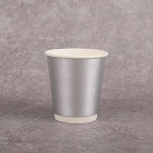 Eco-friendly Craft <b>Paper</b> Double <b>Wall</b> Disposable Reusable Compost Customizable 8-16oz Gold/Silver Foil Cups for Coffee Juice - Product Image 2