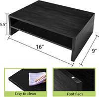 Combohome Support de moniteur en bois, organisateur de rangement de bureau en bois à 2 niveaux pour ordinateur portable