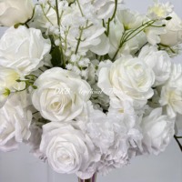 Boule de fleurs artificielle en soie blanche réaliste de haute qualité, 40 cm, centre de table pour la décoration élégante des événements festifs