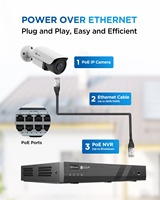 Caméra de surveillance IP filaire PoE 5 mégapixels UHD avec détection AI des personnes et des véhicules, caméra bullet de sécurité extérieure, caméra IP réseau CCTV 5MP