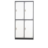 YOUBAI Casier de rangement en acier robuste pour extérieur et maison, 2 à 6 portes, double ouverture, serrure à clé, étanche, démontable, fixation murale, ISO
