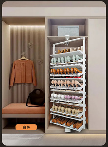Rotating Shoe Rack 360 Degree Household Stainless Steel Multi-layer Storage Shoe Rack Porch Retractable Rotating Shoe Cabinet - Product Image 5