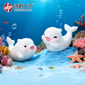 Figura de Delfín en Resina, Miniatura Decorativa para el Hogar, Adorno Artístico - Product Image 1