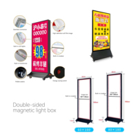 Boîte à lumière LED mobile double face Film souple UV Support lumineux vertical sans cadre Panneau d'affichage alimenté en courant alternatif Entreprises de maison