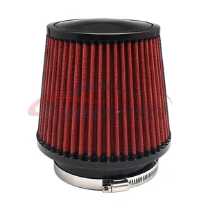 76mm 3" High Flow Round Tapered Cone Closed-top Cool Air Filter Cleaner Clamp-on Washable And Air Filter