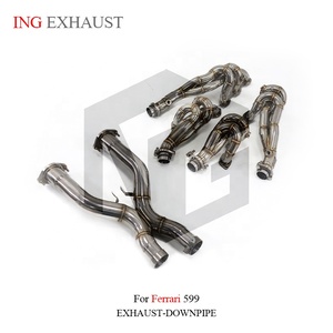 Colector de escape de alto flujo y tubo intermedio de acero inoxidable <span class=keywords><strong>ING</strong></span> para Ferrari 599, mejora de rendimiento de montaje directo, venta al por mayor - Product Image 6